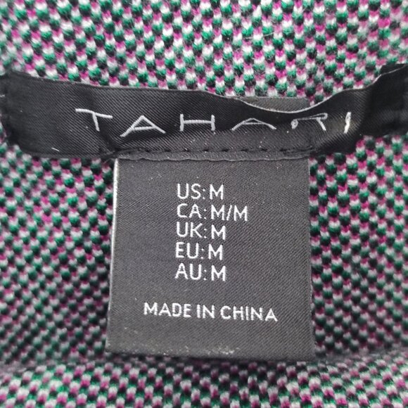 Tahari Turtleneck sweater women's size M pink colour plaid pattern  pull over - Picture 4 of 9